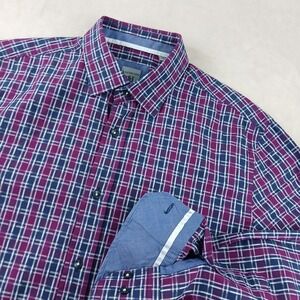 Bachrach Medium Mens Shirt‎ Button Up Long Sleeve Flip Cuff 20x27